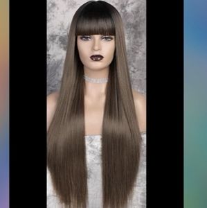 Free gift + High temperature synthetic bang wig